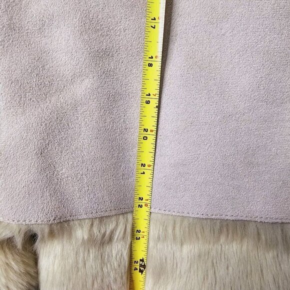 Loft Faux Leather Tan Cream Neutral Outerwear Shawl Cascade Open Vest Size M - Picture 10 of 12